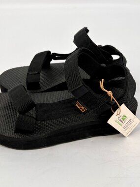 Teva Midform Universal Sandals Size 5 Black Vegan Recycled REPREVE Platform